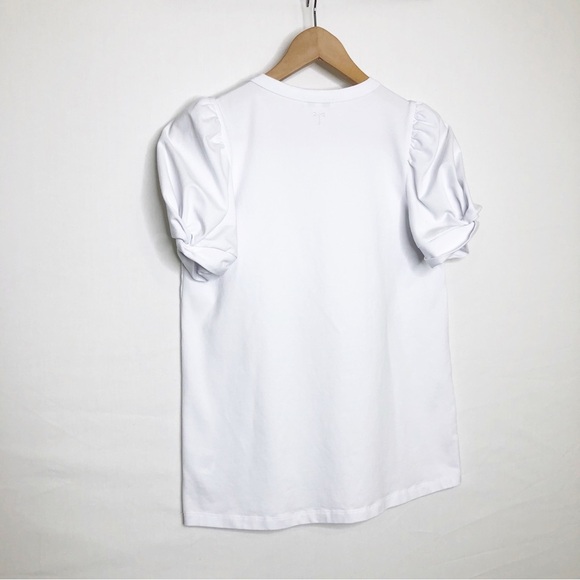 Tyler Boe White round neck, puff sleeve top - Picture 8 of 9